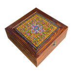 Boîte en Bois pour Cadeaux – Motif Persan Inspiré Carrelage