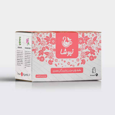 Thé vert aromatisé au romarin et à la rose de Damas Newsha 70 g (lot de 10)