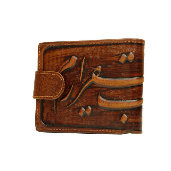 Portefeuille bifold en cuir persan pour hommes avec poème