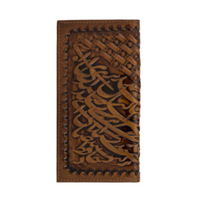 Portefeuille long en cuir persan avec calligraphie