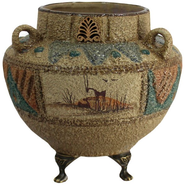 Vase en poterie décoratif persan fait main avec motif artistique Negar