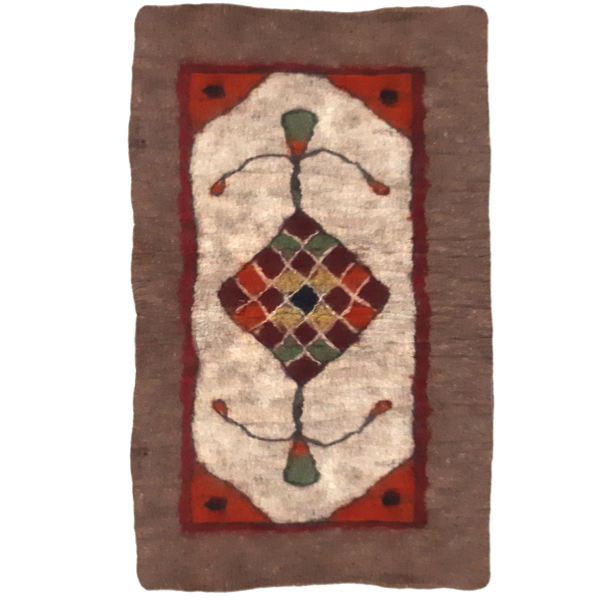 Tapis en feutre de laine persan 100 % naturel et fait main Teb306