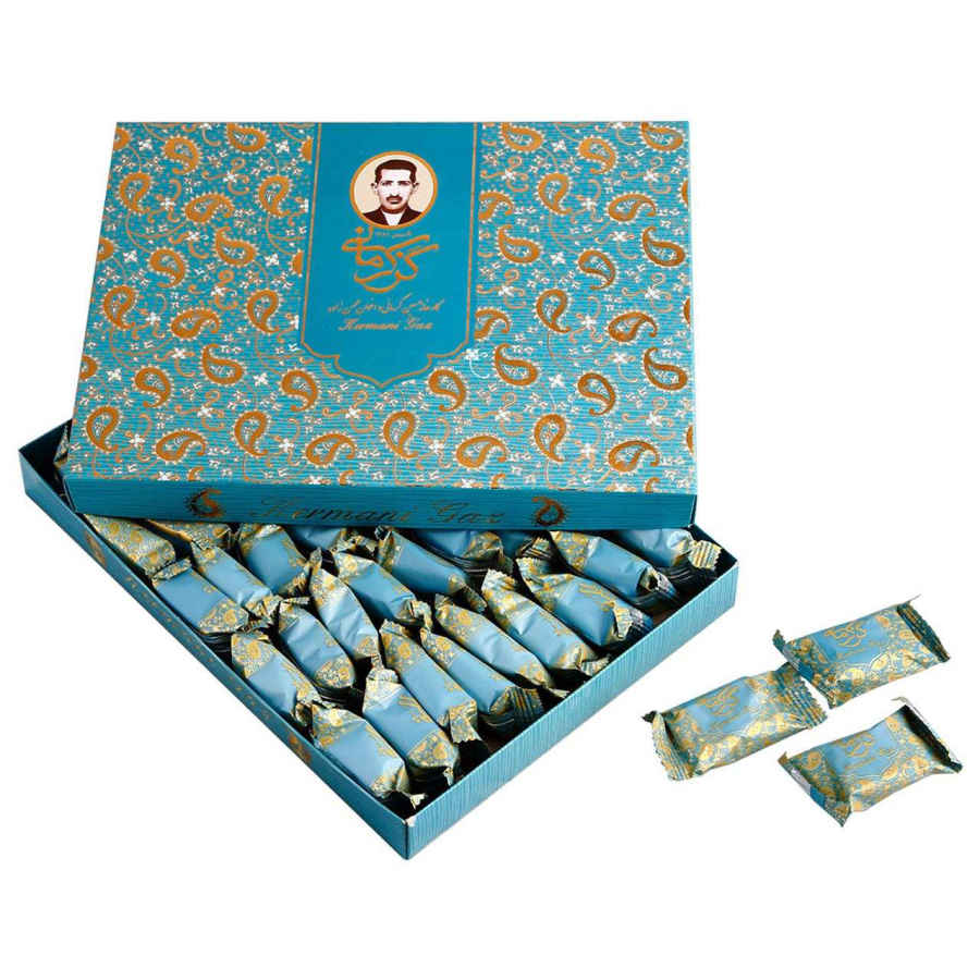 Gaz Kermani : 28 % Pistache – Nougat traditionnel iranien à l’eau de rose – 450g