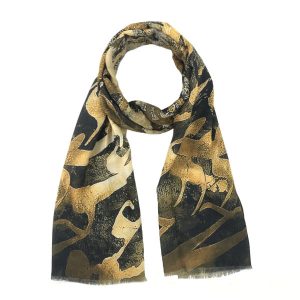 Châle imprimé perse pour femme – Modèle artistique Calligraphie