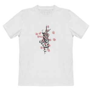 T-shirt en coton noir style persan Modèle Nastaliq