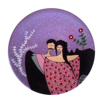 Plaque en céramique décorative peinte à la main Portrait de l’Amour