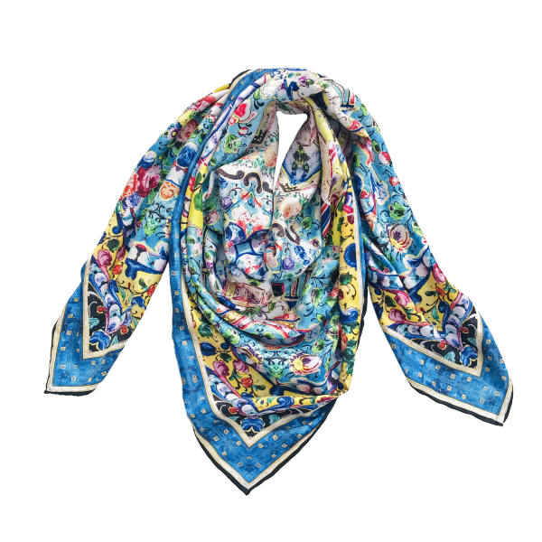 Silk Scarf for Women - Luxe Paisley Print, Vibrant Cashmere Design