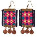 Persian Embroidered Earrings Balochi Traditional Suzani Coins