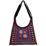 Sac à bandoulière boho en daim ethnique brodé avec motif Z16