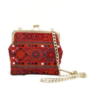 Pochette brodée avec motif géométrique traditionnel – Bisheh