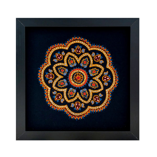 Persian Embroidered Tapestry Wall Hanging – Floral Toranj Textile Art