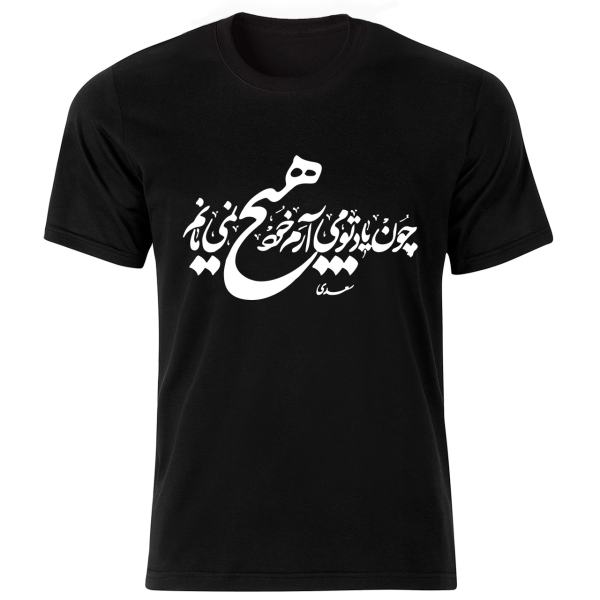 T-shirt Style Persan Modèle Hich — Motif « Hich » Signature, Art Moderne de la Calligraphie Persane