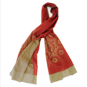 Châle Persan Traditionnel Rouge pour Femme – Modèle Soleil
