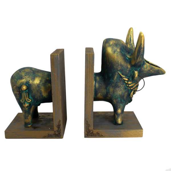 Serre-livres sculpture en polyester inspirée du zébu – adapté pour pièces à thème