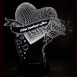 Lampe LED 3D persane – Cœur d’Amour pour Anniversaire