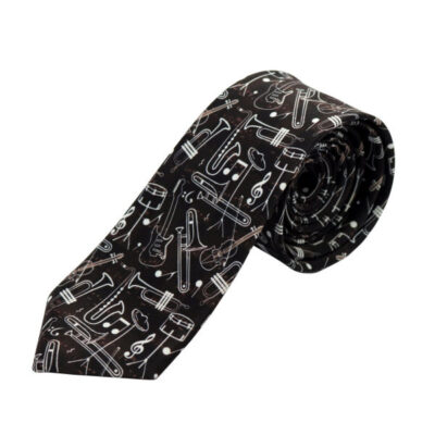 Cravate pour homme – Élégance artistique inspirée de la Perse en noir