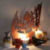 Persian Ornament Wooden Tabletop Candle Holder stand Tomara
