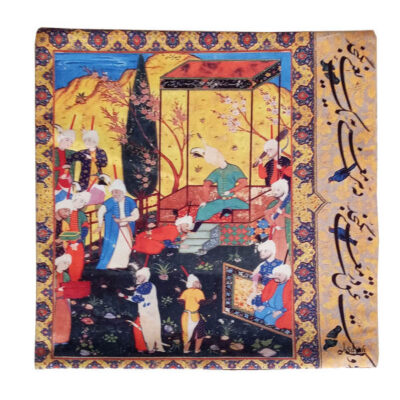 Housse de coussin en velours persan – Design Shahnameh (Set de 2)