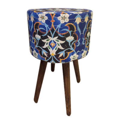 Pouf rond en velours inspiré de l’art persan Taj