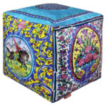 Pouf carré en velours bohémien inspiré par l’élégance persane Shikdo
