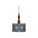 Lampe suspendue en tissu avec abat-jour tambour en velours Sonati
