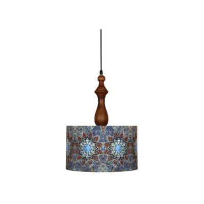 Lampe suspendue en tissu avec abat-jour tambour en velours Sonati