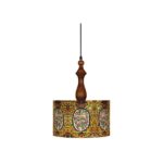 Lampe suspendue en tissu avec abat-jour tambour en velours Baghgol