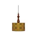 Lampe suspendue en tissu avec abat-jour tambour en velours A70