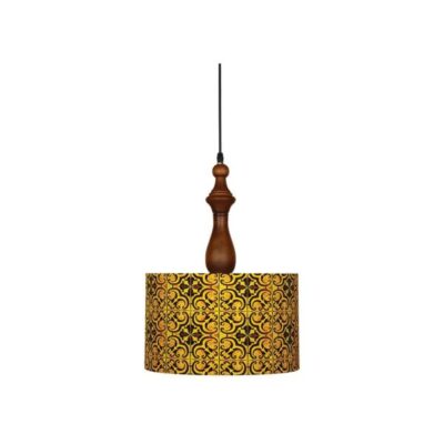 Lampe suspendue en tissu avec abat-jour tambour en velours A70