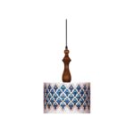 Lampe suspendue en tissu avec abat-jour tambour en velours A702