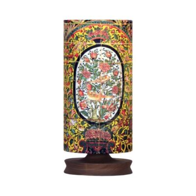 Lampe de table en bois persane minimaliste & amp; de chevet cylindre Bagh Gol