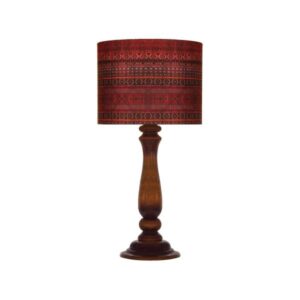 Lampe de table en bois traditionnelle avec abat-jour inspiré de la Perse Kilim