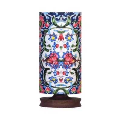 Lampe de table en bois persane minimaliste & amp; de chevet cylindre Fleur fait main