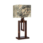 Lampe de table en bois persane Accent – fait main Calligraphie