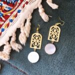 Boucles d’oreilles en laiton persan Modèle Agate Blanche