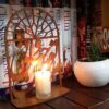 Persian Ornament Wooden Tabletop Candle Holder stand Calligraphy