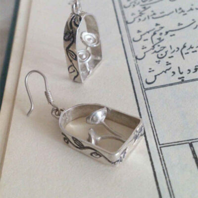 Boucles d’oreilles en argent persan Fleur Artisanale