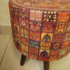 Pouf rond en velours inspiré de l'art persan