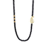 Collier en acier persan avec calligraphie minimaliste Poème