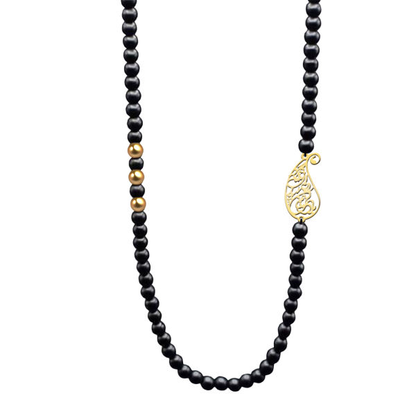 Collier en acier persan avec calligraphie minimaliste Poème