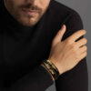 Bracelet en cuir persan pour hommes et femmes - Poème Noir