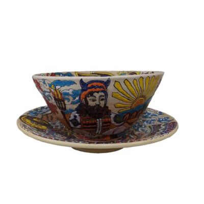 Ensemble de plateaux et bols décoratifs faits main Shahnameh