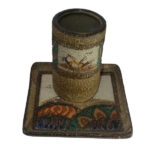 Tasse en poterie artistique – Décorative avec sous-verre, modèle Masey