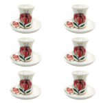 Ensemble Tasse à Thé Persane avec Soucoupe – Poterie Fleur Shaghayegh