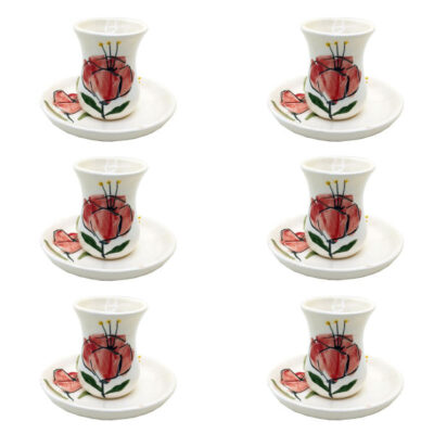 Ensemble Tasse à Thé Persane avec Soucoupe – Poterie Fleur Shaghayegh
