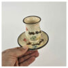 Ensemble Tasse à Thé et Soucoupe en Poterie Persane avec Motif Nuage et Vague
