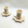 Ensemble Tasse à Thé Persane avec Soucoupe - Poterie à Motif Poème