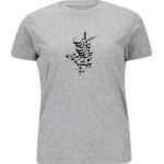 T-shirt Gris en Coton Persan Modèle Poésie — Motif Classique de Calligraphie Persane