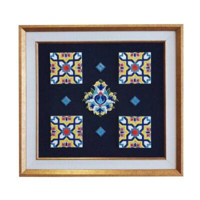 Carreau persan décoratif encadré – Shah Abbasi