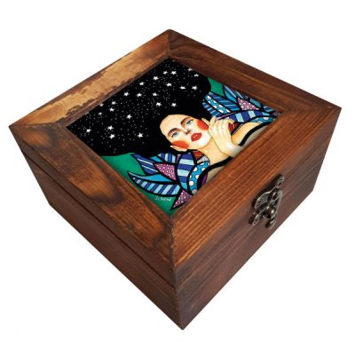 Boîte en Bois pour Cadeaux – Motif Persan Inspiré Pictural